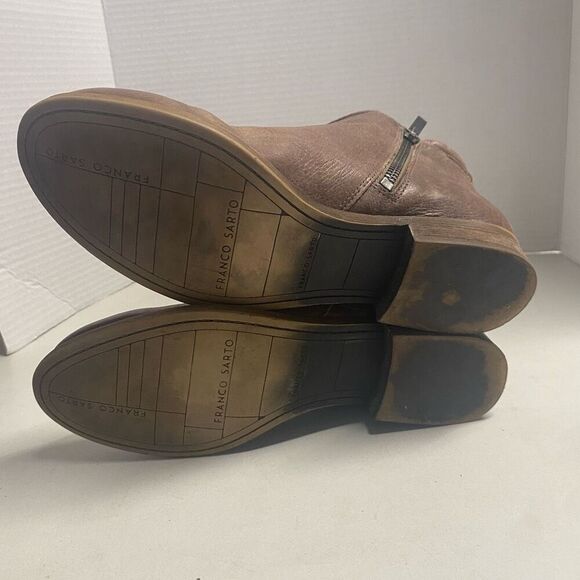 FRANCO SARTO Women’s Keegan Leather Brown Boots  Size 7M Side Zip SEE DESCRIPTIO - Picture 6 of 13